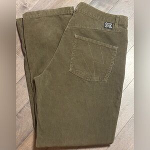 In4mation Men’s Olive Green Corduroy Pants Size 34 Lightning Bolt Pockets